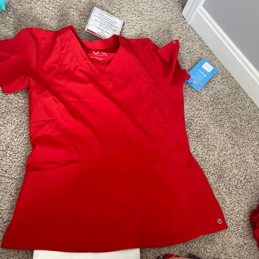 Red barco one scrub top